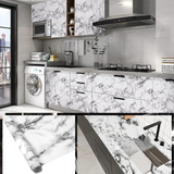 Self Adhesive White Marble Sheet Sticker for Kitchen, Cupboard, Wall – Anti-Oil & Heat Resistant Wallpaper (60 x 200 cm)